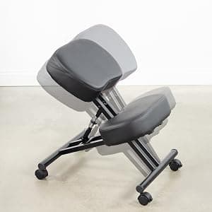 Ergonomic Kneeling Chair, Adjustable Stool for Home and Office - Improve Your Posture with an Angled Seat - Thick Comfortable Moulded Foam Cushions - Brake Casters