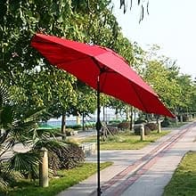 Sunnyglade 9' Patio Umbrella Outdoor Table Umbrella with 8 Sturdy Ribs (Red)