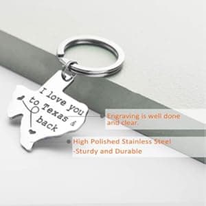 Texas Keychain Long Distance Relationships Gifts I Love You to Texas and Back