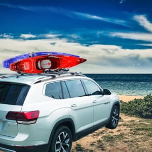 ARTIPOLY Kayak Roof Rack for 2 Kayaks, 4-in-1 Multifunction Bilateral Kayak & Canoe Car Racks J-Bar with Paddle Holder for Easy Mount Kayak/Surf/Ski/Canoe/SUP on SUV, Car and Truck Crossbar
