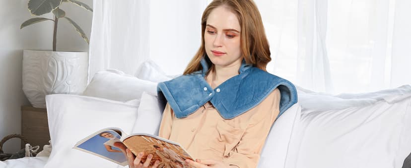 NOWWISH Heating Pad for Neck and Shoulders Pain Relief, 2lb Weighted Electric Heating Pad with 10 Heat Levels and Auto Shut Off, Large Heated Wrap, Birthday Gifts for Women Mom Wife, 17"x23", Purple