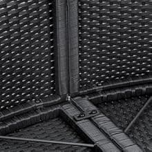 Devoko Patio Furniture Outdoor Round Daybed with Retractable Canopy Wicker Rattan Separated Seating Sectional Sofa for Patio Lawn Garden Backyard Porch