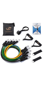 Fit Simplify Resistance Loop Exercise Bands with Instruction Guide and Carry Bag, Set of 5