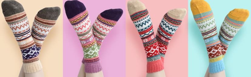 Breathable Premium Wool Blend,Stretchy Cuffs,Cozy House Socks,Outdoor Winter & Boot Socks,Gifting & White Elephant Exchanges FYC Socks for Women Winter Thick Warm Wool Socks Cozy Crew Christmas Gift B07YFLTR2L