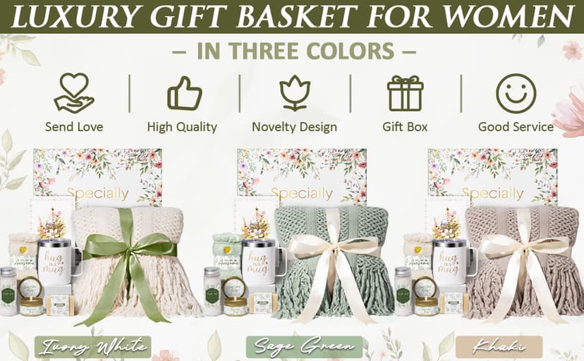 Self Care Gifts for Women Get Well Soon Gifts, Birthday Gifts for Women Care Package, Sympathy Gift Baskets Spa Gifts Thinking of You Inspirational Mothers Day Gifts for Mom Her Wife Friend Grandma