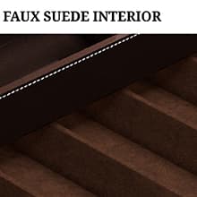 Mens Watch Box Leather Valet Tray - Bedside Table Organizer, Men's Jewelry Box, Watch Case for Men with Large Smartphone Charging Station - Jewelry Box for Men with Valet Box and Nightstand Organizer