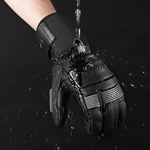 KUTOOK Ski Mittens with HIPORA Waterproof Membrane Goat Leather Gloves for Skiing Outdoor