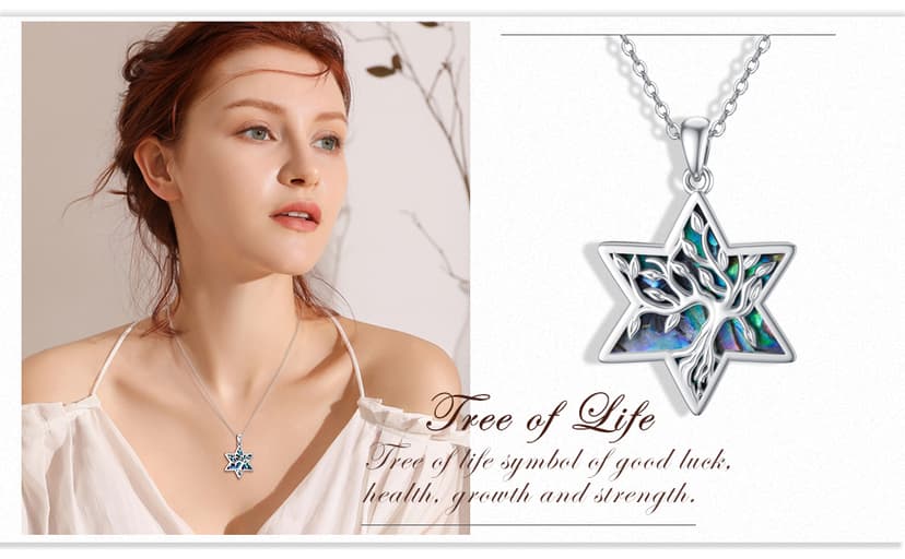 ONEFINITY Tree of Life Necklace 925 Sterling Silver Abalone Shell Celtic Knot Pendant Necklace for Women Jewelry B08ZYHKWJR
