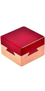 DC-BEAUTIFUL Impossible Puzzle Box 3D Brain Teaser Toy, Original Color Surprise Wooden Magic Box Gift Secret Box for Party Favor Birthday