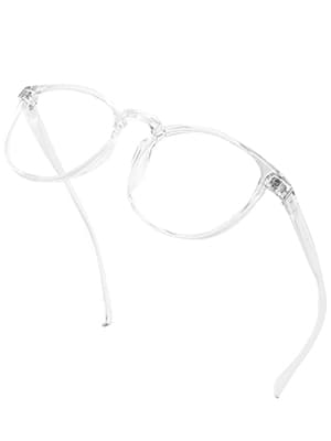 CNLO Blue Light Blocking Glasses,Computer Glasses,Anti Eyestrain, Lightweight Frame Eyeglasses,Men/Women… (Crystal)