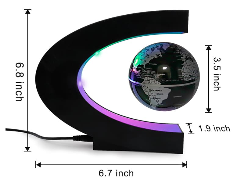 MOKOQI Magnetic Levitating Globe with LED Light, Cool Tech Gift for Men Father Boys and Girls , Birthday Gifts for Kids, Floating Globes World Desk Gadget Decor in Office Home/Display Frame Stand