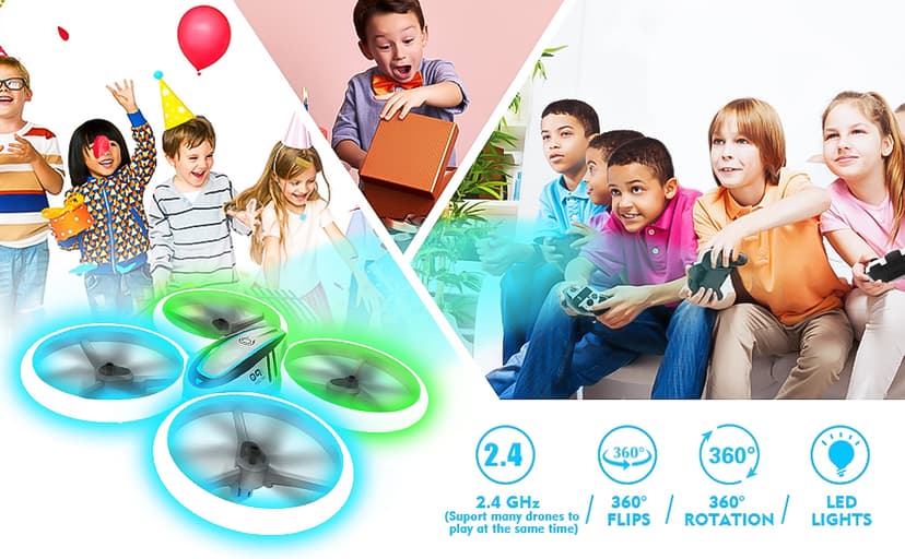 Q9s Drones for Kids,RC Drone with Altitude Hold and Headless Mode,Quadcopter with Blue&Green Light,Propeller Full Protect,2 Batteries and Remote Control,Easy to fly Kids Gifts Toys for Boys and Girls