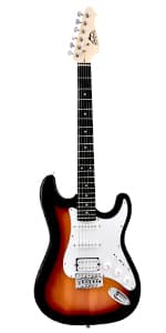 EASTROCK 39 inch Full-Size Electric Guitar Kit for Beginner Starter with 10w Amp, Bag, Capo, Shoulder Strap, String, Cable, Picks.(39" Left Handed, Silver Gray) Not Contain a Battery