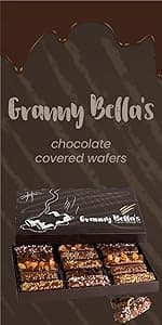 Granny Bellas Christmas Holiday Thanksgiving 12 Chocolate Covered Cookies, Gift Basket Gourmet Candy Gifts Box for Food Delivery, Hamper Stuffer Gifts for Mom, Family and Friends