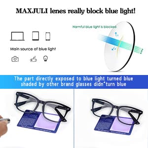 MAXJULI Blue Light Blocking Glasses,Computer Reading/Gaming/TV/Phones Glasses for Women Men(Light Coffee)