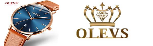 OLEVS Mens Watches Minimalist Ultra Thin Fashion Casual Analog Quartz Date Watch Waterproof Slim Simple Big Face Dress Wrist Watch Leather Band for Men