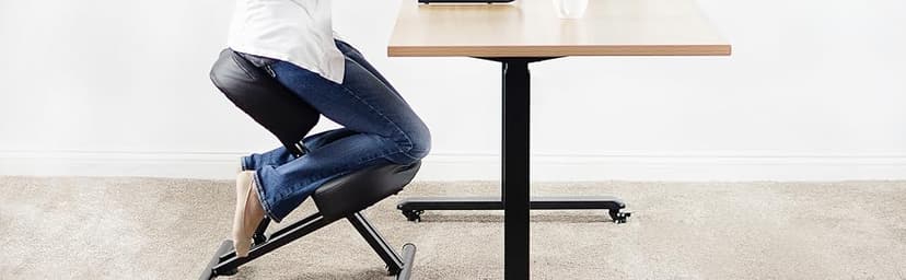 Ergonomic Kneeling Chair, Adjustable Stool for Home and Office - Improve Your Posture with an Angled Seat - Thick Comfortable Moulded Foam Cushions - Brake Casters