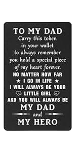TANWIH Gifts for Dad You Are My Hero - Best Dad Birthday Gifts from Son, Father Son Engraved Wallet Card, Meaningful Fathers Day Christmas Presents for Men