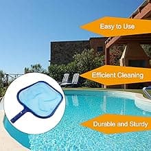 Sunnyglade Swimming Pool Cleaner Supplies/Professional Heavy Duty Pool Leaf Rake Fine Mesh Frame Net/Cleaning Leaf Skim Net (17.5x11.8in)