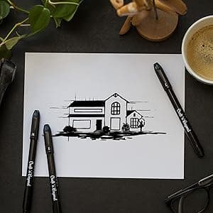Craft 'n' Beyond Calligraphy Brush Pens Pack of 3 Small, Medium and Large Markers for Hand Lettering, Art Drawing, Sketching, Scrapbooking, Writing, Journaling - Beginner Kit with Fadeproof Black Ink