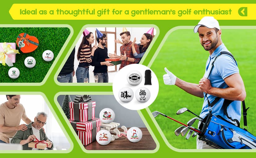 Threan Golf Ball Gift Set Funny Novelty Golfer Present for Men Birthday Dad Golfing Fan One Standard Size Unit