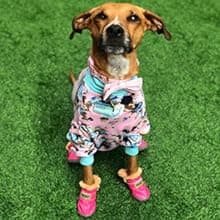 Winter Dog Boots & Paw Protectors: Outdoor Anti-Slip Dog Snow Shoes, Dog Booties Provide Warmth to Dogs Paws from Ice and Snow, Rubber Sole PU Leather Faux Fleece-Lined, Light Brown Dog Shoes Size 8