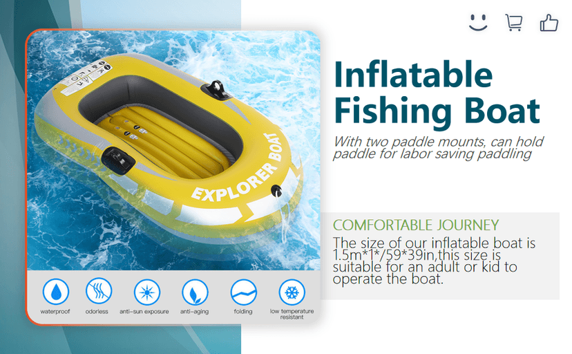 Inflatable Kayak Boat PVC Air Canoe for Fishing Diving Drifting (1 Person Rowing with Double Valve) Inflatable Boat PVC Boot Canoes