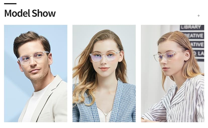 CNLO Blue Light Blocking Glasses,Computer Glasses,Anti Eyestrain, Lightweight Frame Eyeglasses,Men/Women… (Crystal)