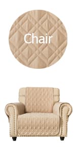 Ameritex Waterproof Nonslip Recliner Cover Stay in Place, Dog Chair Cover Furniture Protector, Ideal Recliner Slipcovers for Pets and Kids (Beige, 23")