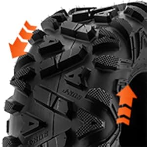 Set of 4 SunF Power.I ATV UTV all-terrain Tires 25x8-12 Front & 25x10-12 Rear, 6 PR, Tubeless A033