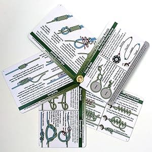 Fly Fishing Knot Cards - Waterproof Guide to 14 Essential Fly Fishing Knots - Includes Mini Carabiner