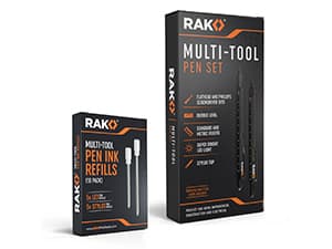 RAK Multitool Pen - Multi-Tool Pens, LED Light, Flathead, Phillips Screwdrivers, Level, Ruler, Bottle Opener, and Stylus. Cool Gadgets Gifts for Men, Dad, EDC Pen Tool, Gift-Ready Box, Pack of 2