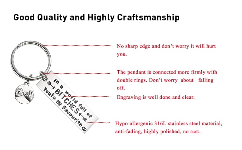 Melix Home Best Friend Keychain Friendship Gifts Sister Cute Keychains for BFF Gift Ideas