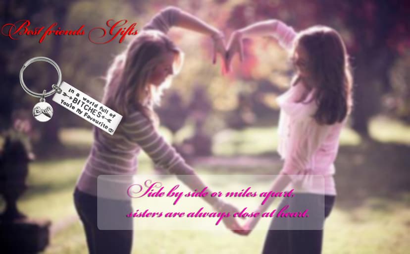 Melix Home Best Friend Keychain Friendship Gifts Sister Cute Keychains for BFF Gift Ideas