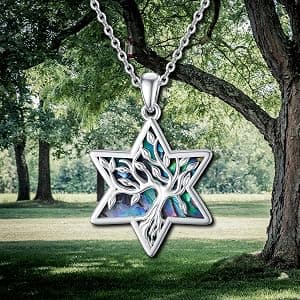 ONEFINITY Tree of Life Necklace 925 Sterling Silver Abalone Shell Celtic Knot Pendant Necklace for Women Jewelry B08ZYHKWJR