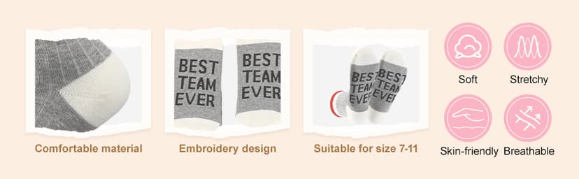 12 Pairs Best Team Ever Crew Socks Bulk Employee Appreciation Gifts for Women Men Staff Coworker Office Christmas