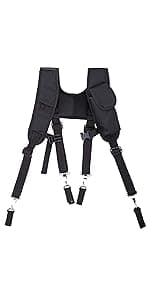 LAUTUS Oil Tanned Leather Tool Pouch Bag | Black | Carpenter, Construction, Framers, Handyman | 10 Pockets, 2 Hammer Holders | 100% Leather