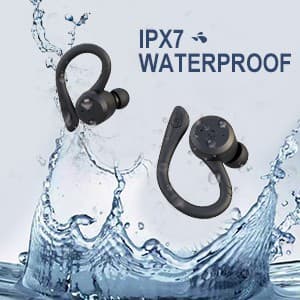APEKX Bluetooth Headphones True Wireless Earbuds with Charging Case IPX7 Waterproof Stereo Sound Earphones Built-in Mic in-Ear Headsets Deep Bass for Sport Running Black