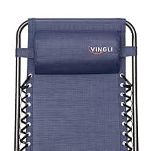 VINGLI Upgraded Zero Gravity Chair Set of 2 Lounge Outdoor Chairs with Trays and Pillows, Folding Patio Recliner Chairs for Backyard Poolside Garden