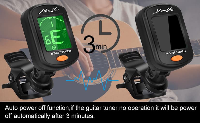 MOREYES Guitar Picks Capo Guitar Tuner Clip on for Acoustic Ukelele Bass Classical Guitar