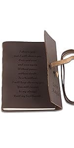 Personalized Leather Journals to Husband Engraved Antique Notebook Handmade Leather Bound Custom Notepad for Men Gift from Wife Diary Ideal Gifts at Valentine's Day, Christmas, Birthday, Anniversary