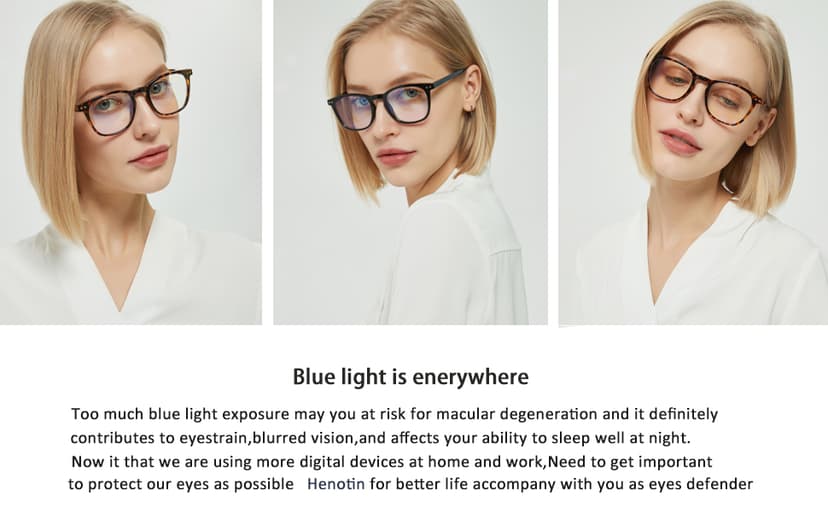 Henotin 3-Pack Blue Light Blocking Reading Glasses,Spring Hinge Computer Readers for Men Women,Anti UV Ray Filter Eyeglasses (3 Mixed Color, 2.75)