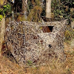 AUSCAMOTEK Pop Up Ground Blind for Deer Duck Turkey Hunting Portable Quick Setup Lightweight Green/Brown/Dry Grass Ground Peg Included