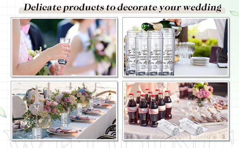 Sliner 50 Set Wedding Favors for Guests Bulk 2oz Acrylic Cheers to Love Shot Glasses with Thank You Cards Organza Bags for Guest Souvenirs Wedding Gifts Newlyweds Bridal Shower Party (Rectangular)