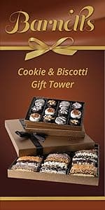 Barnetts Christmas Holiday Thanksgiving Chocolate 24 Biscotti Gift Baskets, Gourmet Cookie Gifts Box for Him and Her Food Basket Delivery, Candy Ideas for Dad, Husband, Brother, Son, Father, Grandfather, Boyfriend, Wife, Mother Grandmother