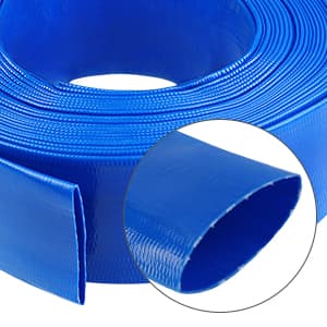 Eastrans 1 IN x 100 FT Heavy Duty Flat Discharge Hose, Weather & Burst Resistant, Best Hose for Inground Pools, Filter & Drain Hose
