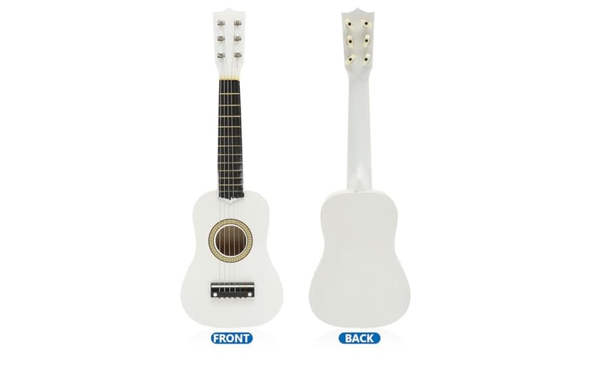 21 Inch Guitar Small Acoustic Guitar for Beginners 6- String Wooden Guitar White