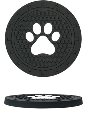 Car Cup Holder Coasters-Car Interior Accessories 2.75 inch Silicone Anti Slip Cute Dog Paw Car Coaster -Universal (Pack of 2)