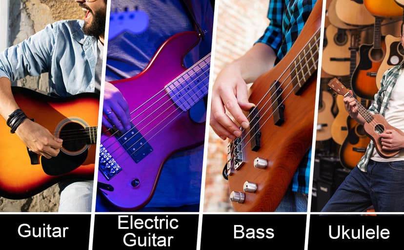 MOREYES Guitar Picks Capo Guitar Tuner Clip on for Acoustic Ukelele Bass Classical Guitar