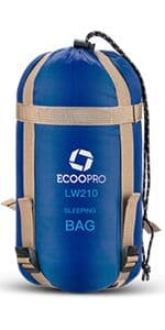 ECOOPRO Warm Weather Sleeping Bag - Portable, Waterproof, Compact Lightweight, Comfort with Compression Sack - Great for Outdoor Camping, Backpacking & Hiking-83 L x 30" W Fits Adults